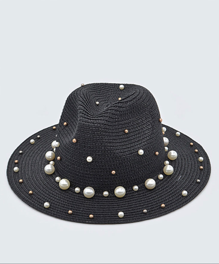 Beaded Pearls Fedora Hat